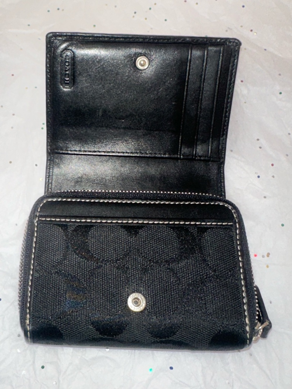 Vintage Y2K Coach 6362 Black Signature Mini Hobo Bag with Matching Wallet - Picture 8 of 9